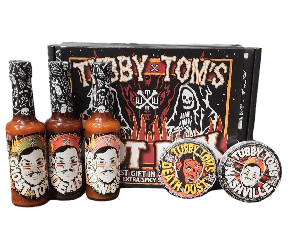 Tubby Tom's HOT BOX - Ultimate Spicy Hot Sauce GIFT BOX